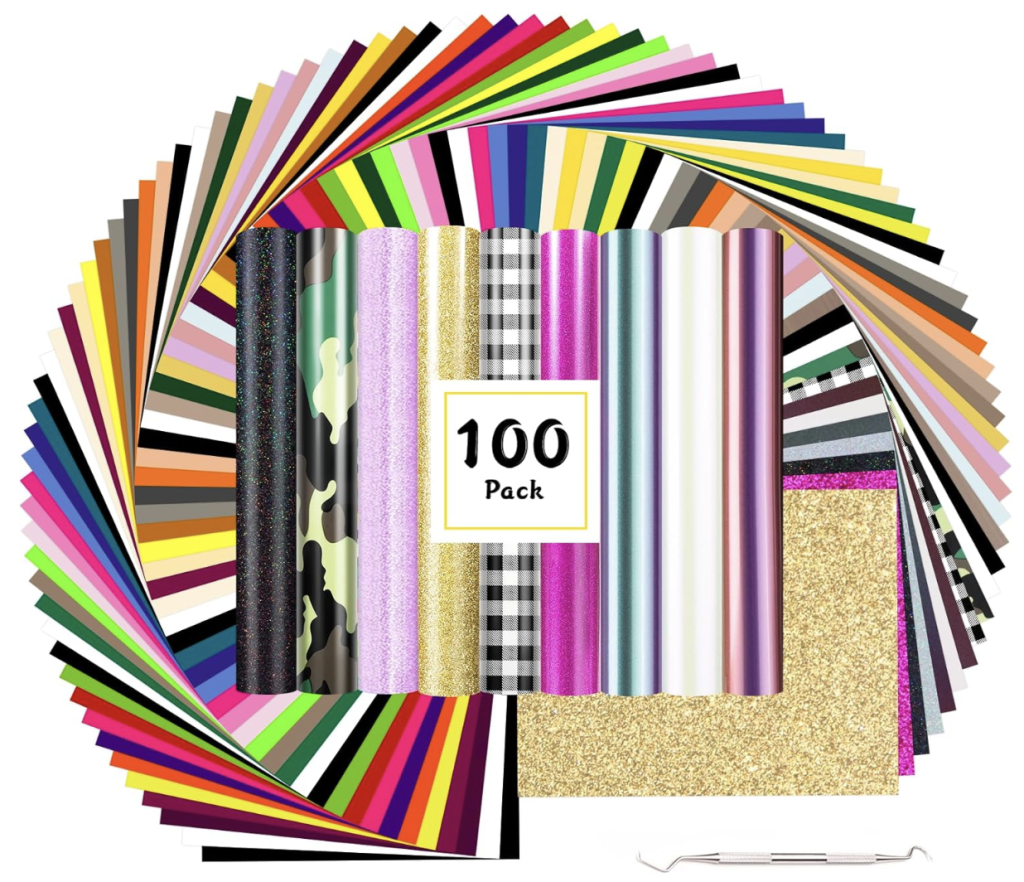 HTVRONT 100-sheet HTV vinyl bundle
