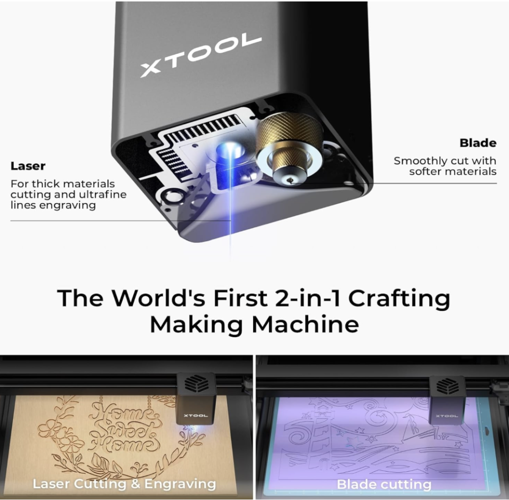 xTool M1 10 W diode laser cutting 3 mm birch.