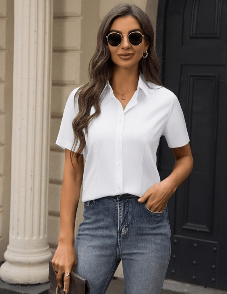 J.VER Womens Button Down Shirts Stretch Wrinkle