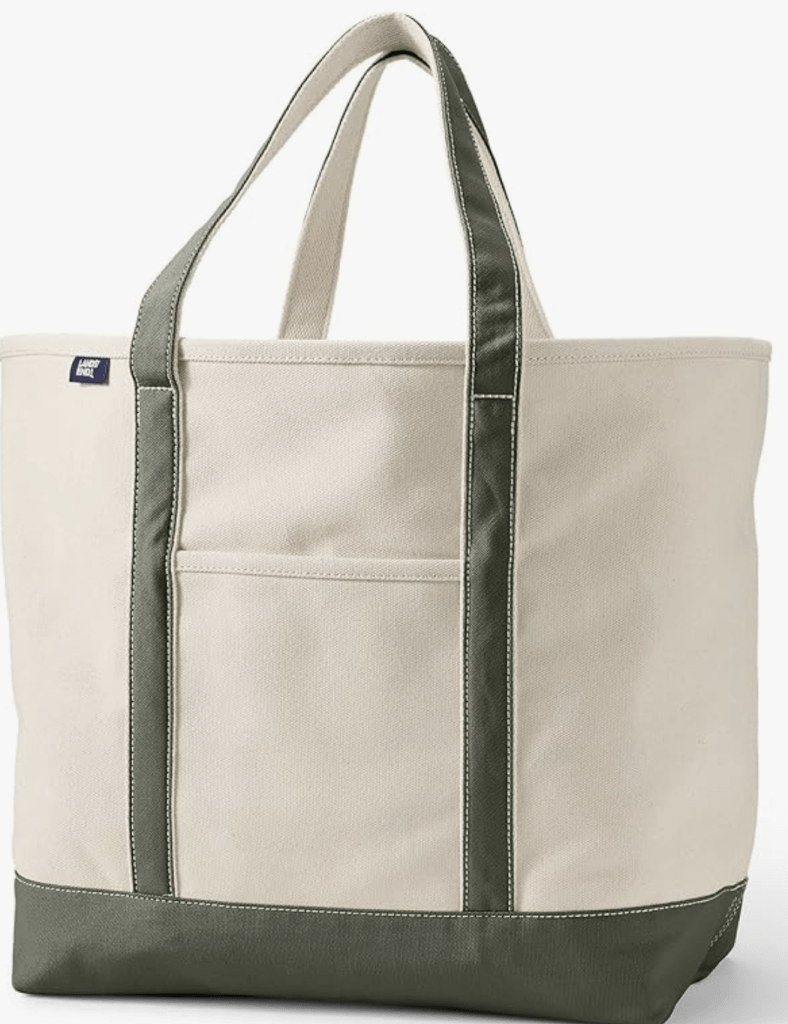 Lands' End Open Top Canvas Tote Bag