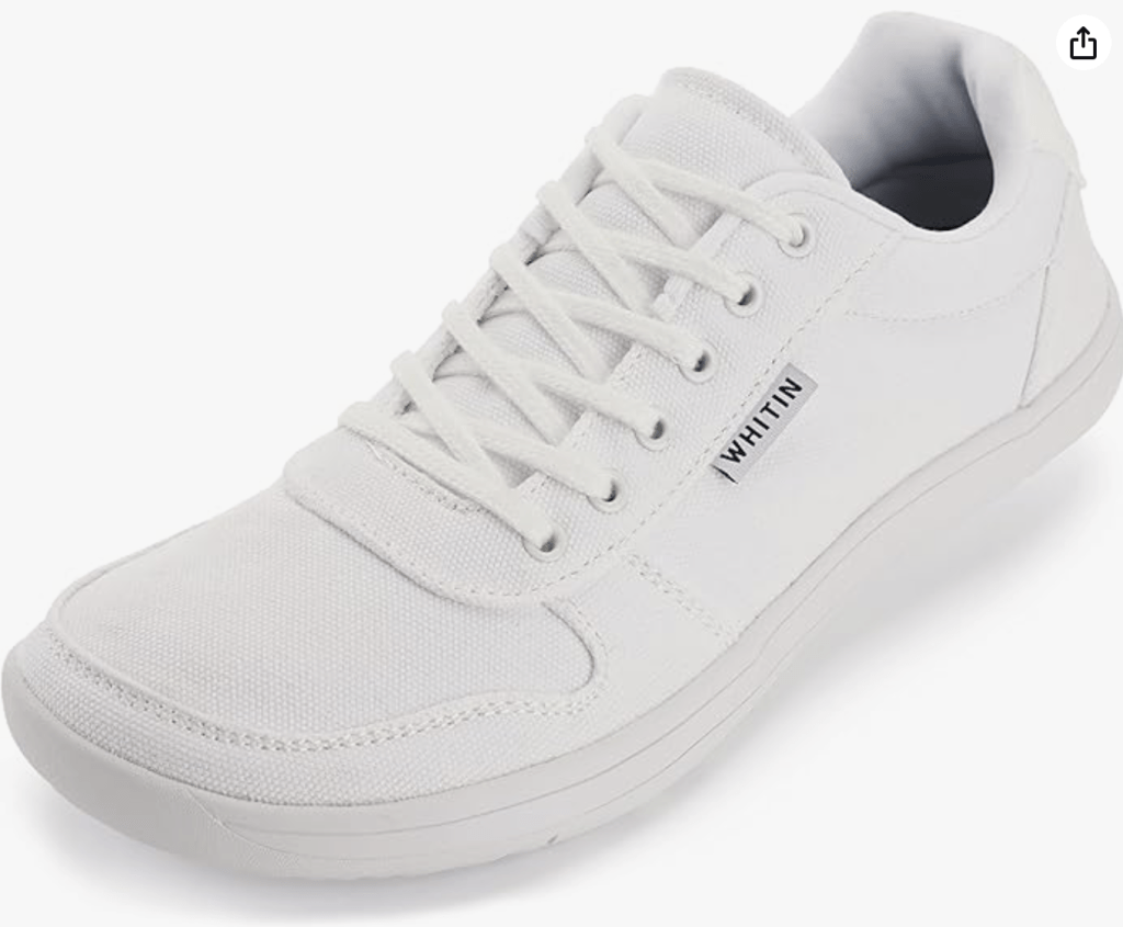 WHITIN Men's Wide Barefoot Shoes | Stylish Canvas Minimalist Sneakers | Zero Drop Sole