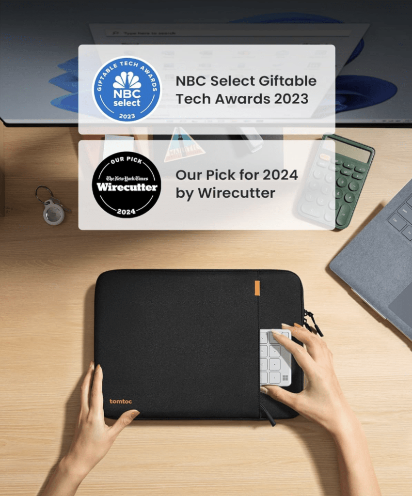 tomtoc 360° Protective Laptop Sleeve for 15.6