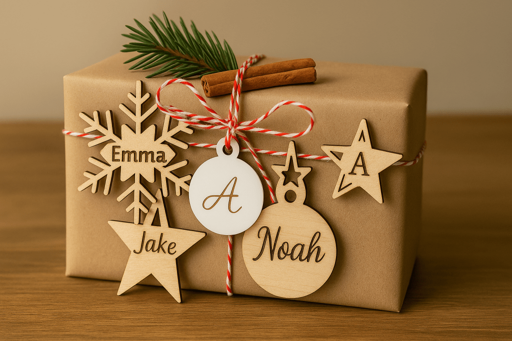 Christmas gift tags laser cut SVG.