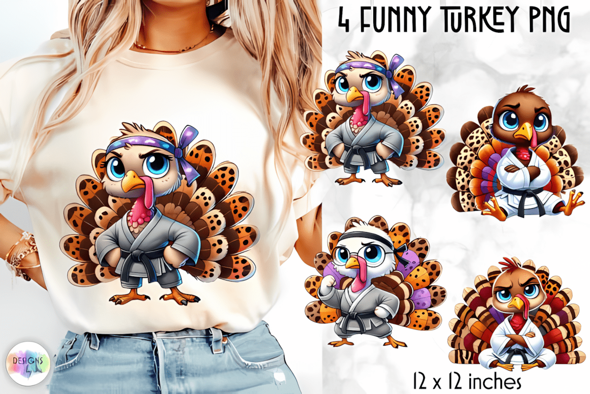 Cute turkey clipart bundles