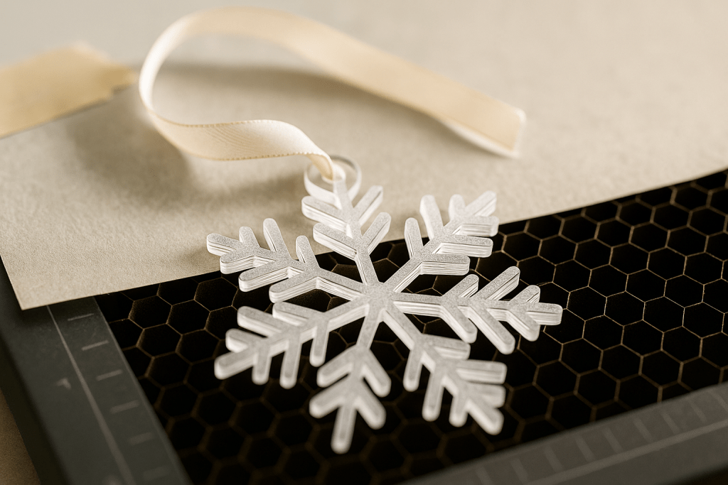 Snowflake acrylic ornament SVG for laser.