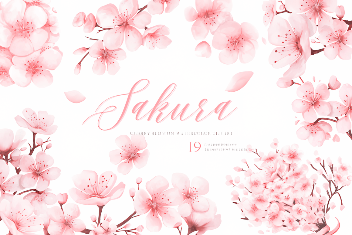 Watercolor wedding florals clipart