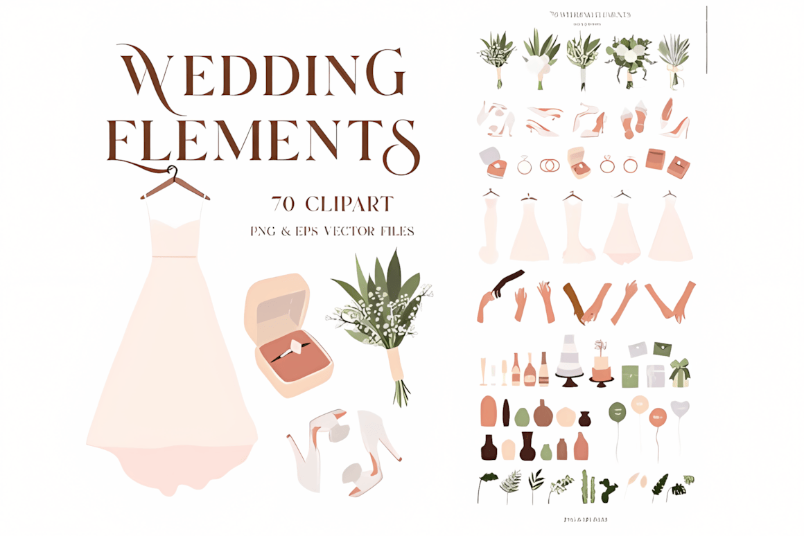 Wedding icons and elements