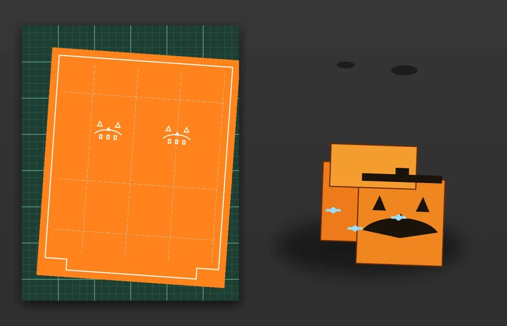 Halloween treat box SVG template