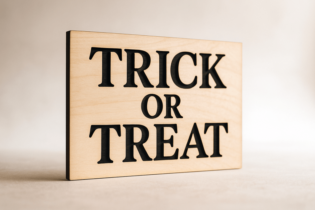 Trick or Treat laser cut sign SVG