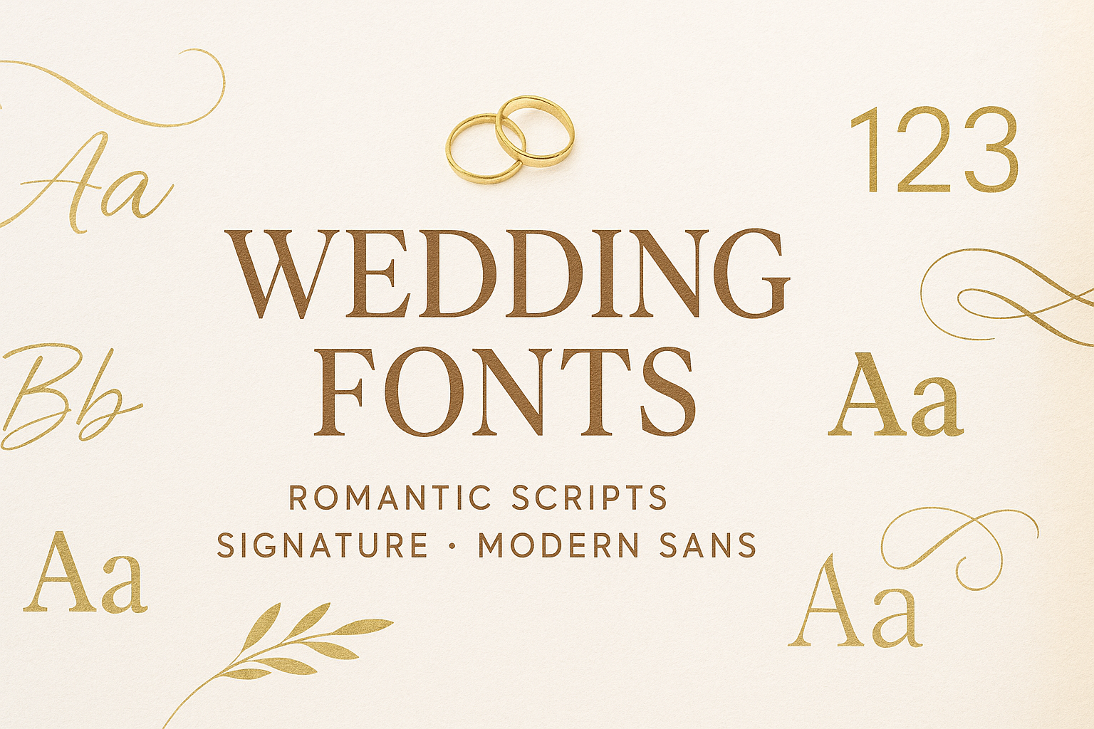 Wedding fonts — romantic scripts, signature styles & modern sans