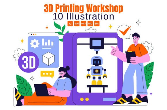 10 3d Printing Workshop Illustration Graphics 130887411 1 1 1