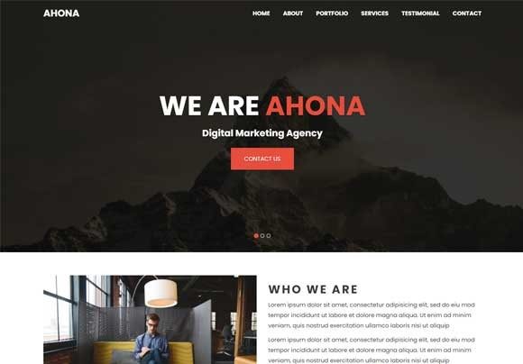 Portfolio website template layout