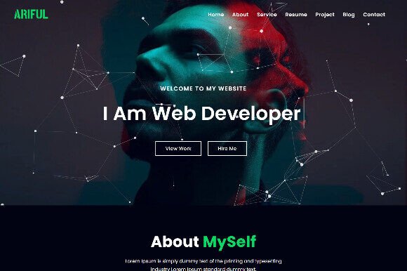One-page website template layout preview