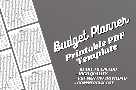 Budget planner template preview (monthly budget + expense tracker)