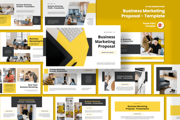 Proposal presentation slide deck template preview with timeline and pricing layout