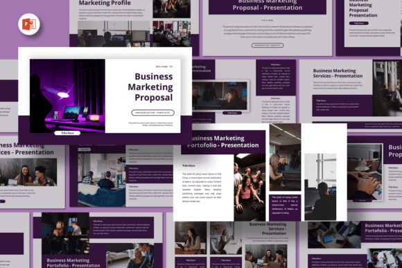 Marketing proposal deck template slides with scope, timeline, and deliverables