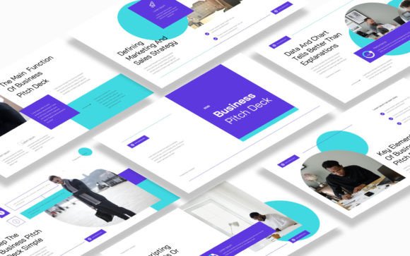Business pitch deck Google Slides template preview