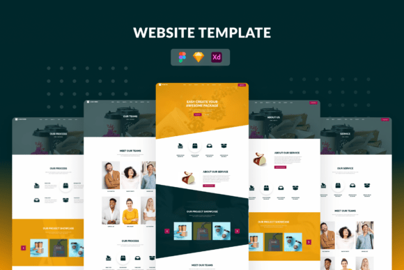 Business website template layout preview
