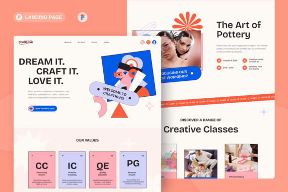 Crafthive Creative Workshop Landing Page Graphics 81254918 1 1 1