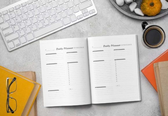 Daily planner interior template for KDP (weekly & daily pages preview)
