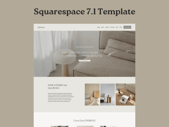 Harmony Squarespace template preview