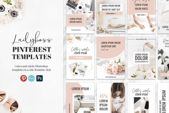 Ladyboss Pinterest Templates Canva Graphics 6085465 1 1 1
