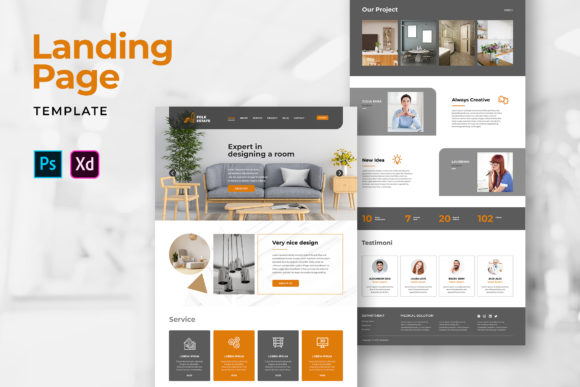 Modern landing page template example with clean conversion layout