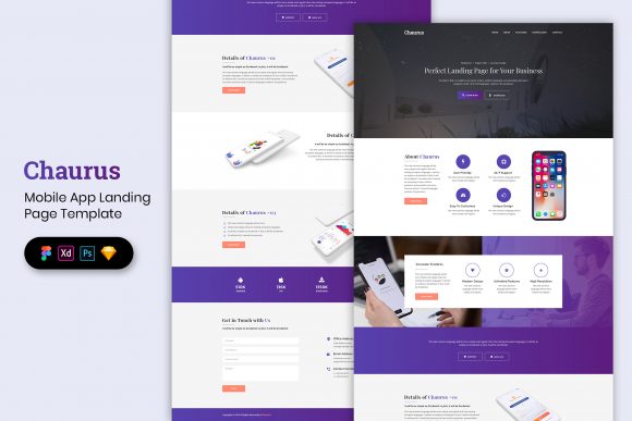Mobile App Landing Page Template Graphics 9069839 1 1 1
