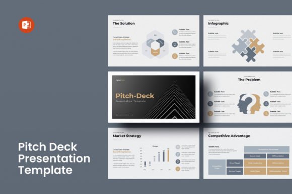 Minimal pitch deck template with clean layout and whitespace