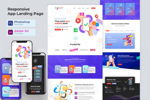 Responsive App Landing Page Template Graphics 62195943 1 1 1