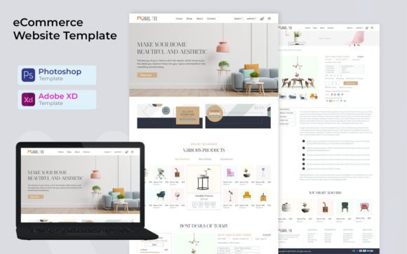 Ecommerce website template storefront preview