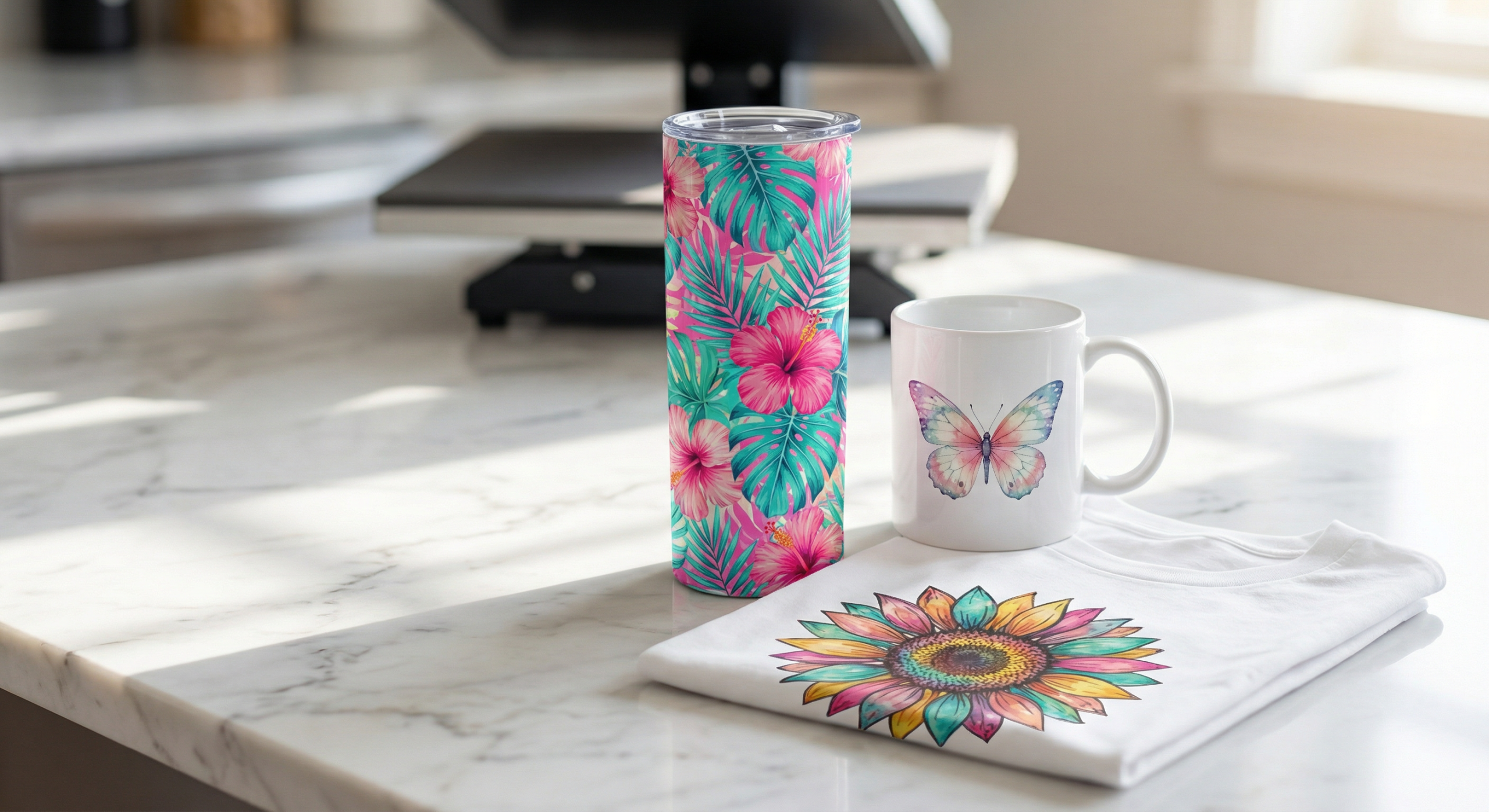Sublimation designs - tumbler wraps, t-shirt prints & mug templates